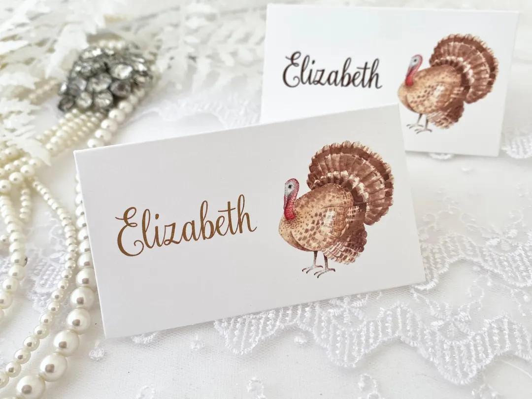 Turkey Place Cards, Turkey Placecards, Thanksgiving Name Cards, Thanksgiving Friendsgiving Place ... | Etsy (US)