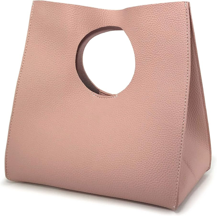 HOXIS Vintage Minimalist Style Soft Pu Leather Handbag Clutch Small Tote | Amazon (US)