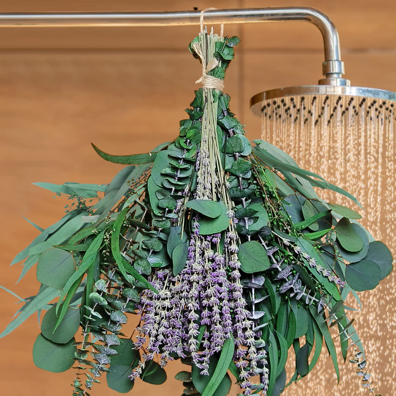52 PCS Mix Dried Eucalyptus & Lavender Flowers Bundles for Shower, 17'' Natural Real Hanging Silv... | Amazon (US)