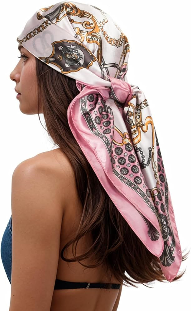RIIQIICHY Head Scarf for Women Like Silk Scarf Hair Scarf Printed Square Scarf Bandanas for Women... | Amazon (US)