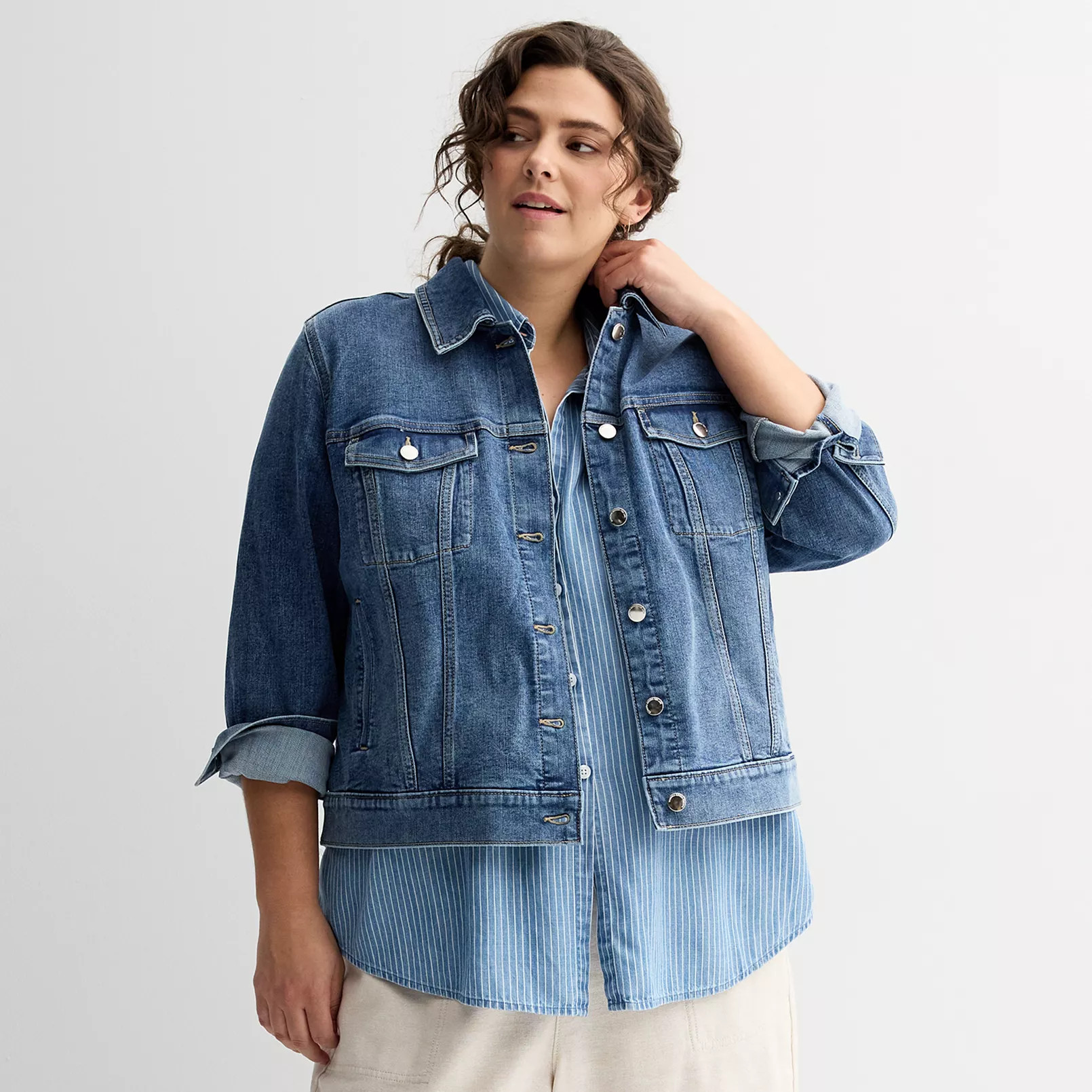 Plus Size Sonoma Goods For Life® Denim Jacket | Kohl's