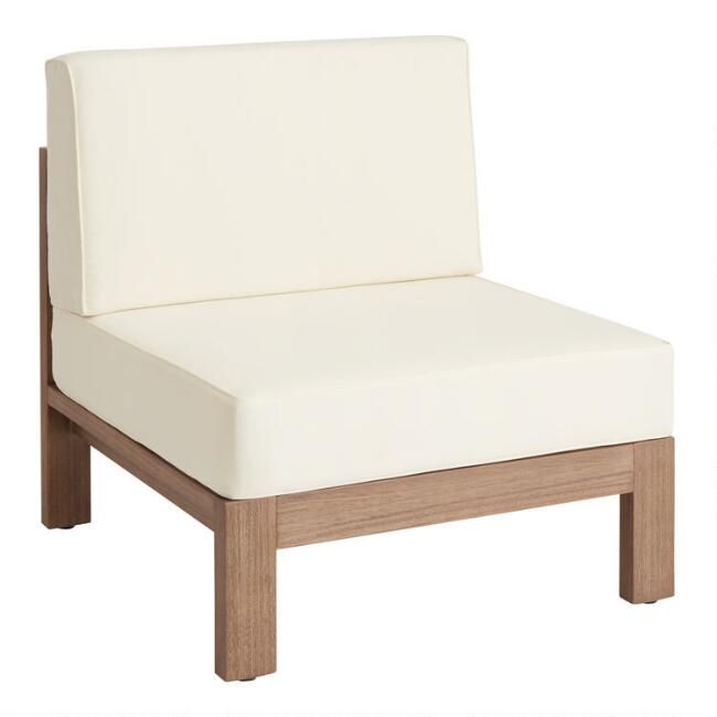 Eucalyptus Segovia Modular Outdoor Sectional Armless Chair | World Market