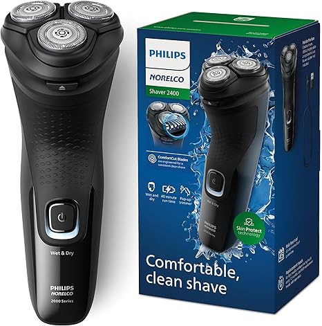 Philips Norelco Shaver 2400 Series, Wet and Dry Electric Shaver, Pop-up Trimmer, P-Cap, Deep Blac... | Amazon (US)