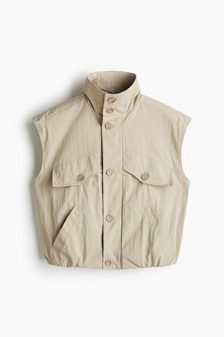 H & M - Sleeveless Utility Shirt - Beige | H&M (US + CA)