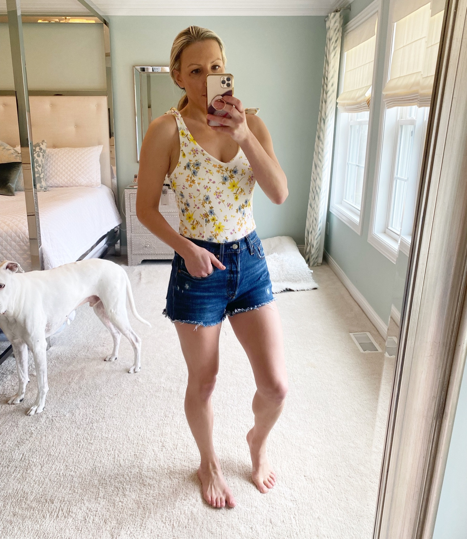 Old navy floral bodysuit with Levi’s 501 dark wash cutoff shorts 

#summerputfit #springoutfit #cutoffs #selfie 

Follow my shop @JillCalo on the @shop.LTK app to shop this post and get my exclusive app-only content!

#liketkit #LTKSeasonal #LTKhome #LTKstyletip
@shop.ltk
https://liketk.it/43uQF

#LTKFind #LTKfamily #LTKSale