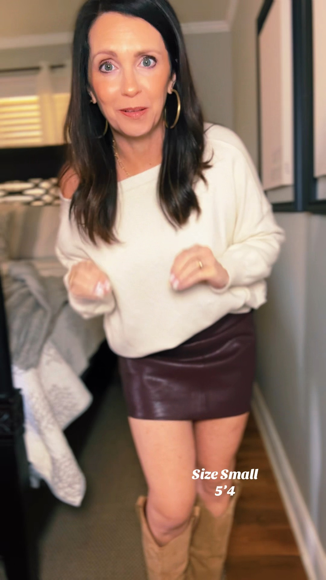 Leather skirt 

#LTKdayinmylife #LTKOver40 #LTKootd