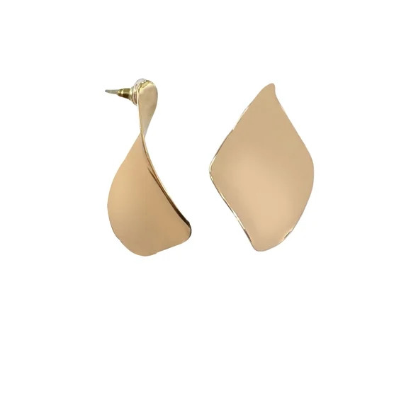 Time and Tru Gold Plated Geometric Statement Earrings for Women and Teens | Walmart (US)