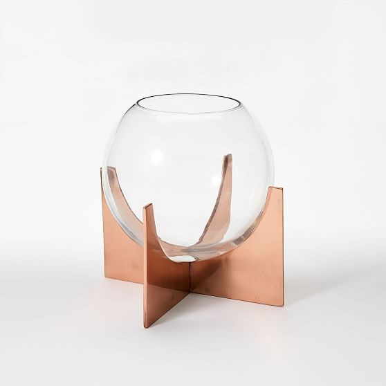 Cross Base Terrarium, Small, Copper | West Elm (US)