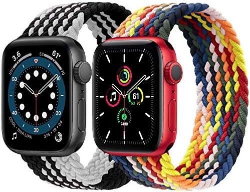 2-Pack Solo Loop Strap Compatible with Apple Watch Band 42mm 44mm,No Clasps No Buckles Stretchabl... | Amazon (US)