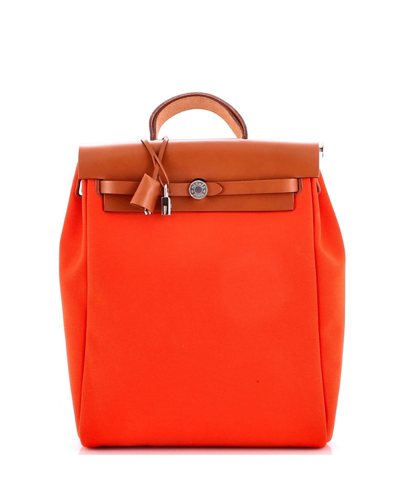 Pre-Owned HERMES Herbag A Dos Zip Backpack Toile and Leather | Bloomingdale's (US)