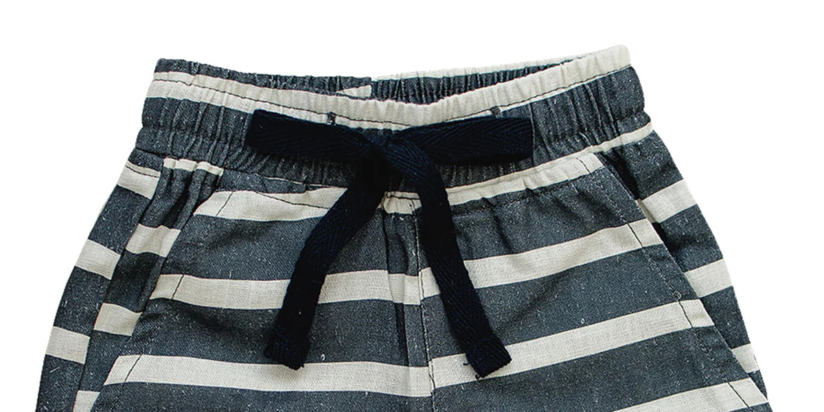 Stripe Linen Cotton Shorts | Mebie Baby
