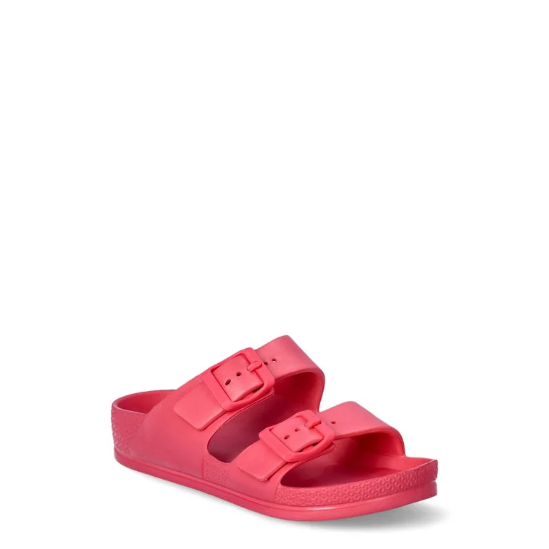 No Boundaries Women's Two Buckle Slide Sandals, Sizes 6-11 | Walmart (US)