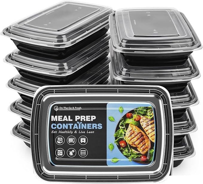 GUANFU Meal Prep Containers 1 Compartment, BPA Free Reusable Food Prep Containers with Lids - Mic... | Amazon (UK)