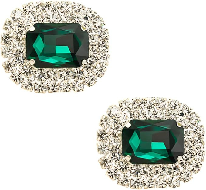 Ruihfas Bridal Wedding Shoes Dress Hat Accessories Fashion Rhinestones Crystal Shoe Clips 2 Pcs | Amazon (US)