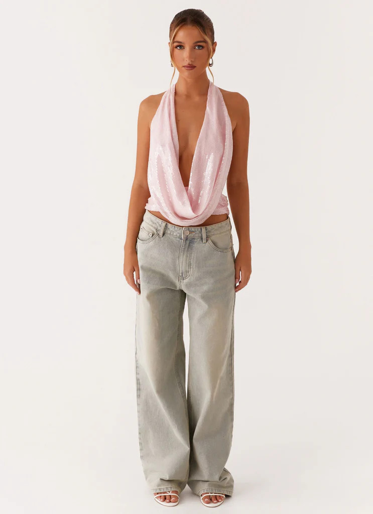 Sawyer Sequin Top - Pink Sequin | Peppermayo (Global)