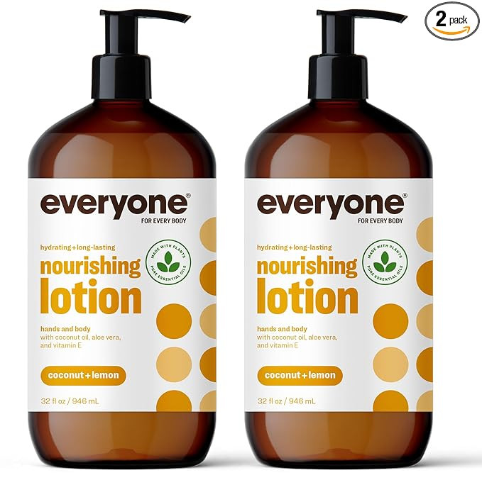 Everyone 2-in-1 Lotion for Hands/Body, 32 ounce (Pack of 2) Coconut and Lemon made with Essential... | Amazon (US)