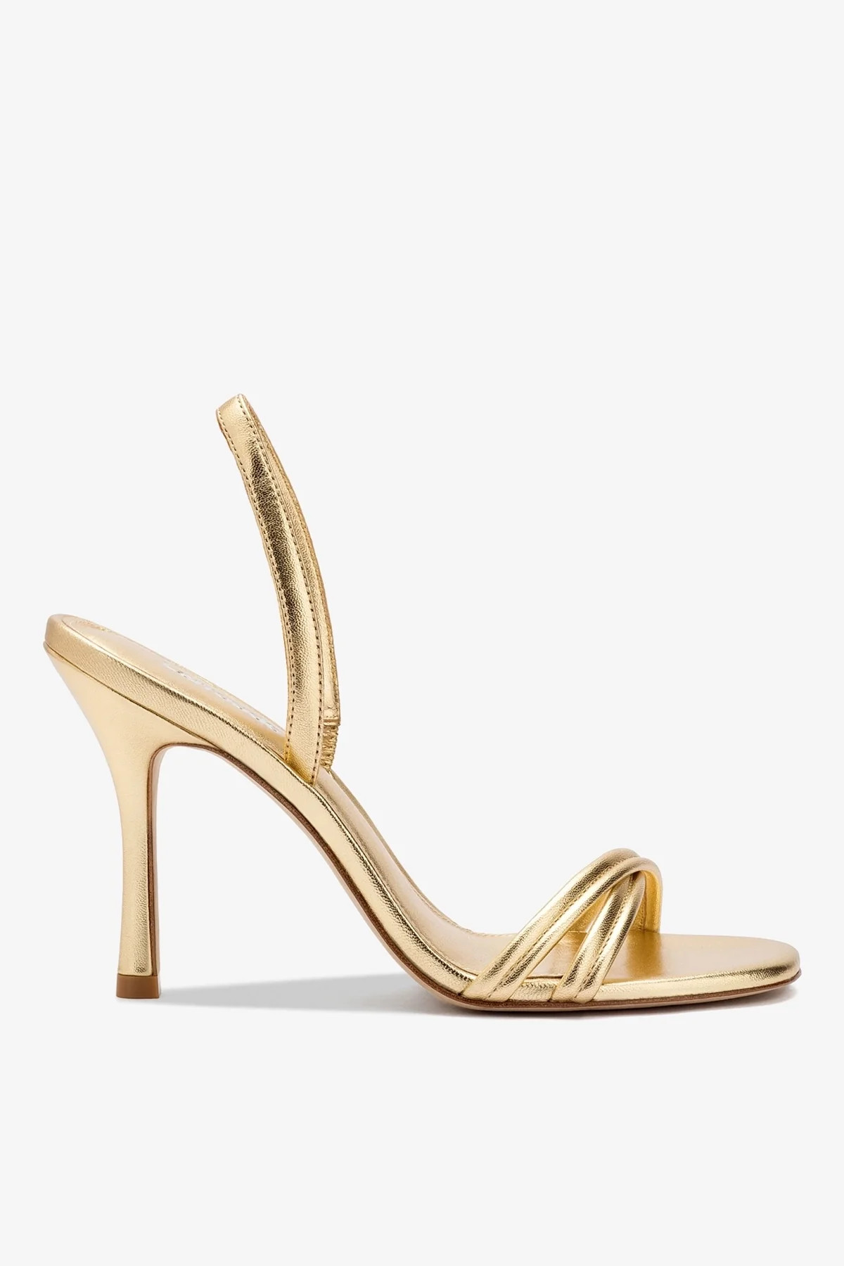 Annie Sandal In Gold Metallic Leather | Larroude
