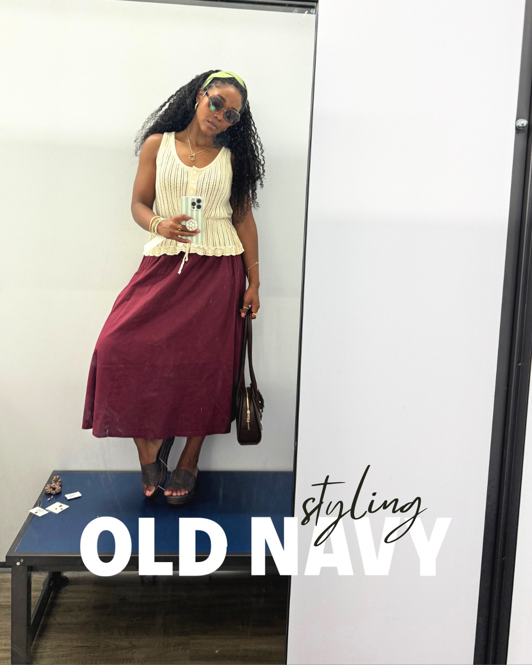 One of those outfits that just feels pretty 🌿 A flowy midi skirt, knit tank, and neutral accessories make this perfect for brunch, church, or a casual date.

#oldnavystyle #midskirt #femininefashion #ltkstyle 

 #LTKgrwm #LTKootd #LTKWorkwear
