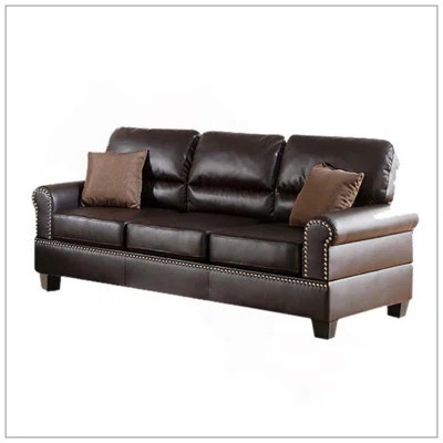 Espresso Faux Leather 2Pc Sofa Set Sofa And Loveseat Elegant Plush Contemporary Couch Living Room Furniture | Wayfair North America