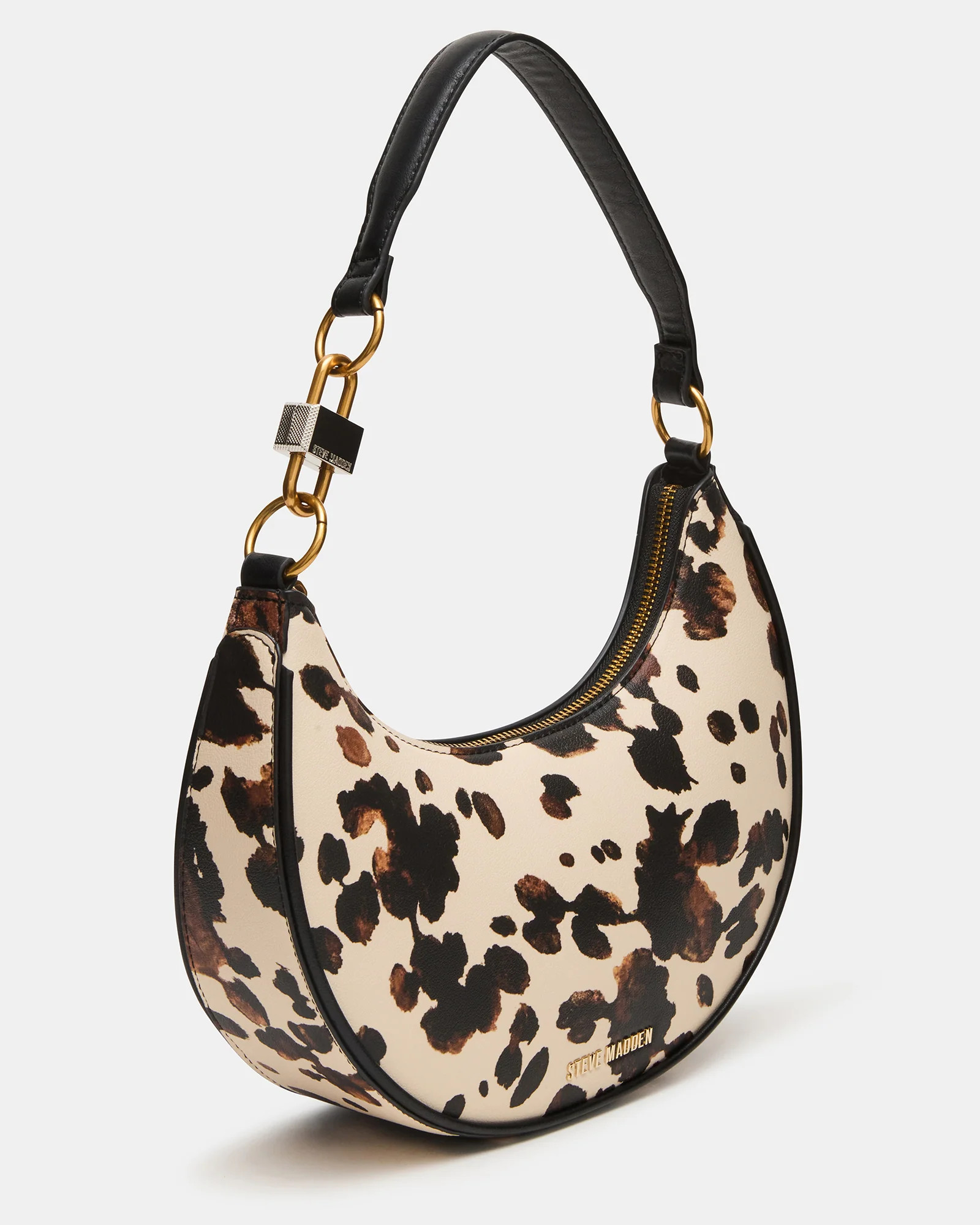 LOHAN Bag Brown Print Structured Hobo Shoulder Handbag | Steve Madden (US)