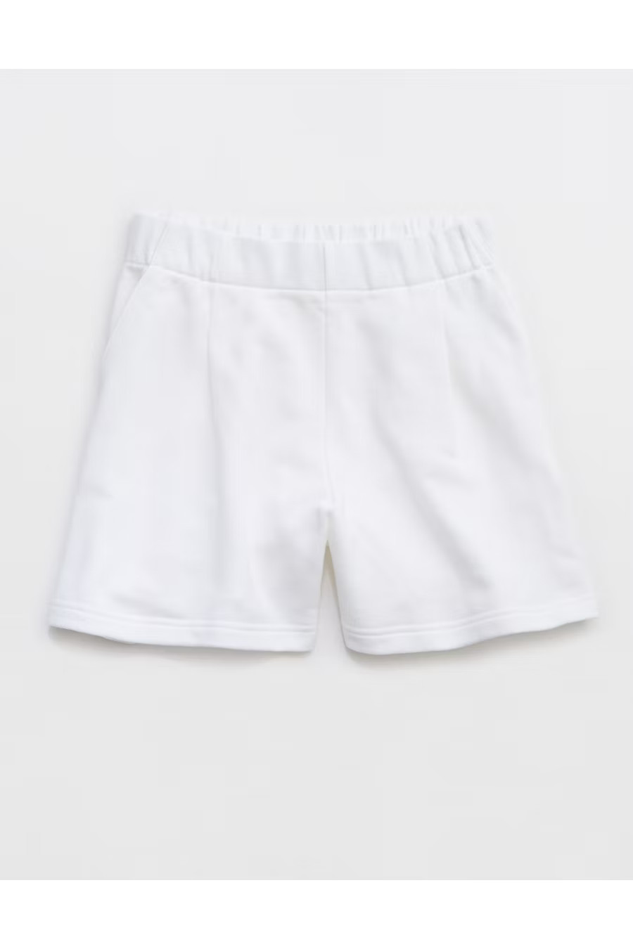 Aerie New Heights Trouser Fleece Short Women's White XXS | American Eagle Outfitters (US & CA)