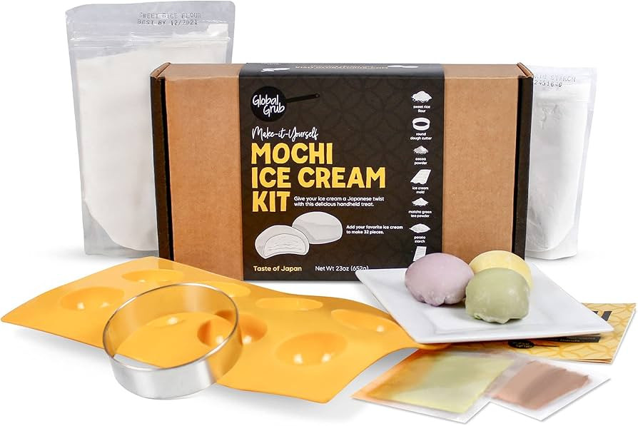 Global Grub Original DIY Mochi Ice Cream Kit - Kit Includes Sweet Rice Flour, Potato Starch, Matc... | Amazon (US)