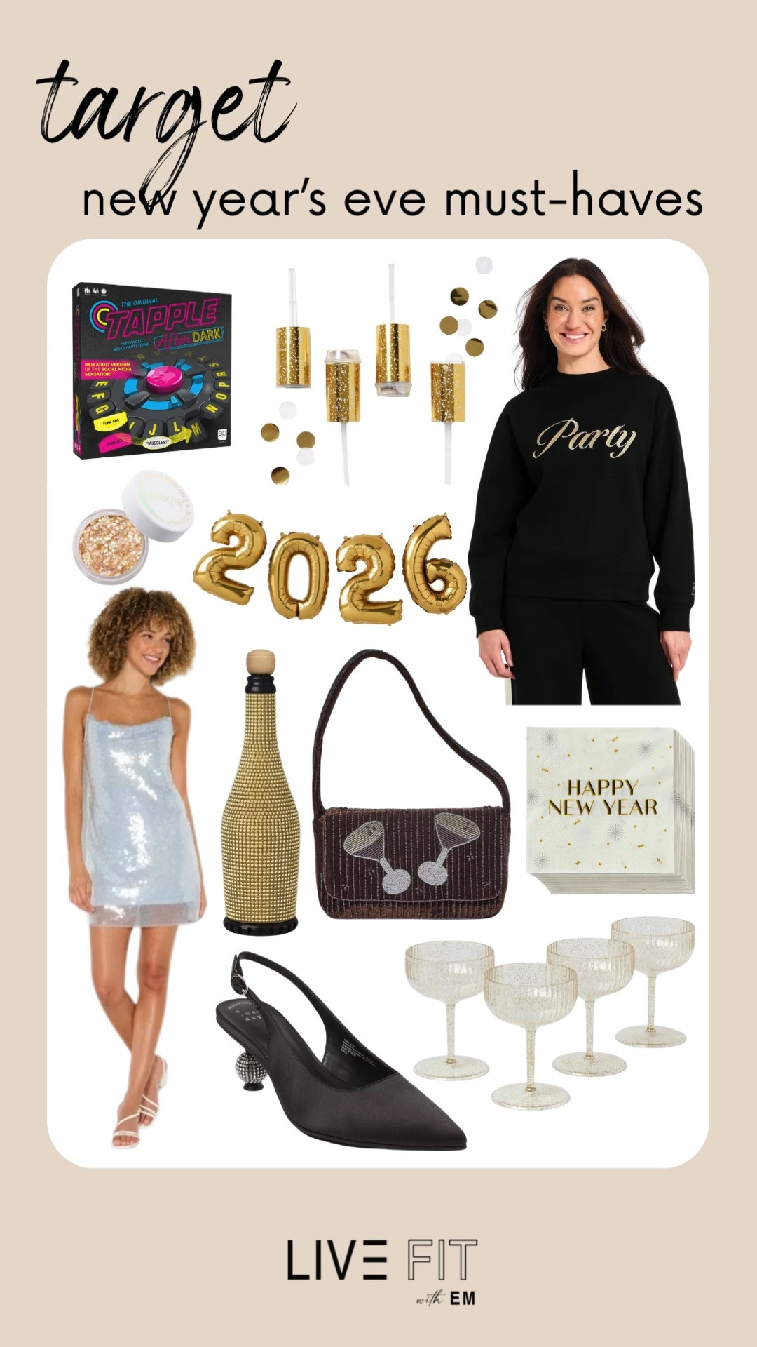 Pop, fizz, and sparkle—Target’s New Year’s Eve must-haves are party ready and picture perfect! From sequins to snacks, it’s all here. ✨🥂🎉  
#TargetStyle #NewYearsEveStyle #HolidayVibes #PartyInspo #StyleInspo #HomeInspo #FashionFinds #NYEReady #TargetFinds #SeasonalStyle 

 #LTKHoliday #LTKSeasonal