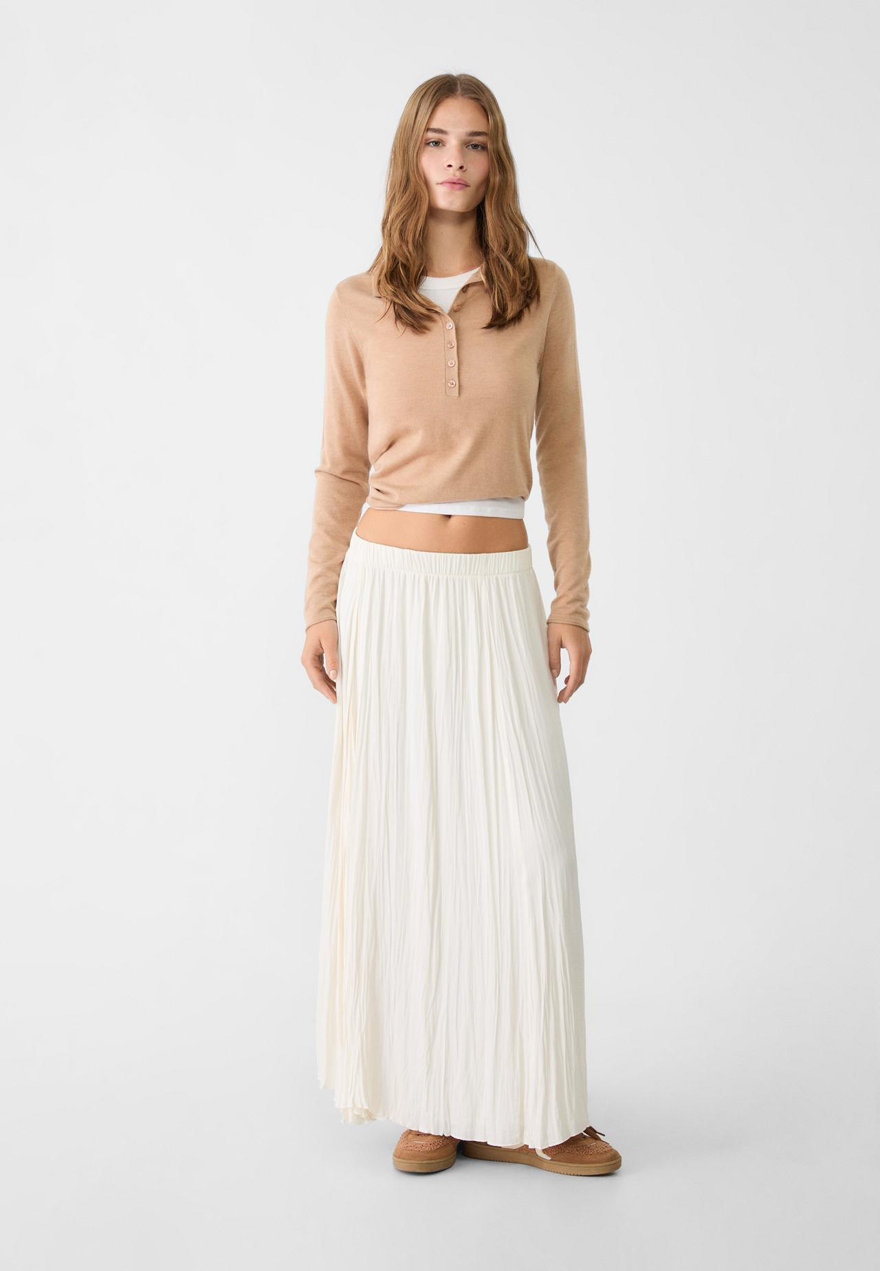 Gonna morbida lunga satinata | Stradivarius (IT)