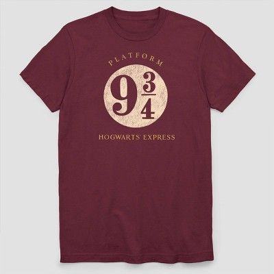 Men's Harry Potter Hogwarts Express Short Sleeve Graphic Crewneck T-Shirt - Maroon | Target