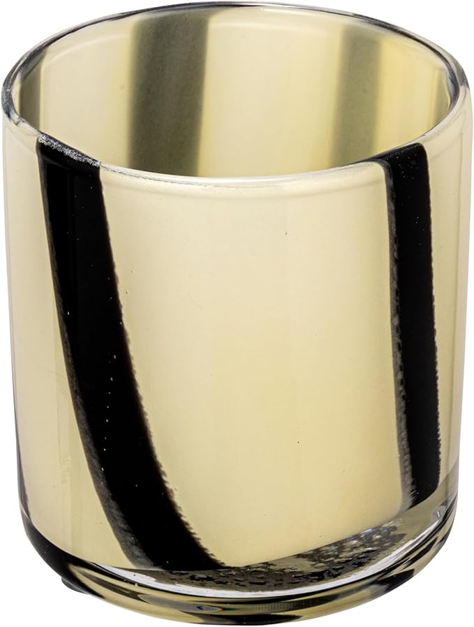 Bloomingville Round Glass Vase with Stripes, Cream and Black Candle Holder, White | Amazon (US)