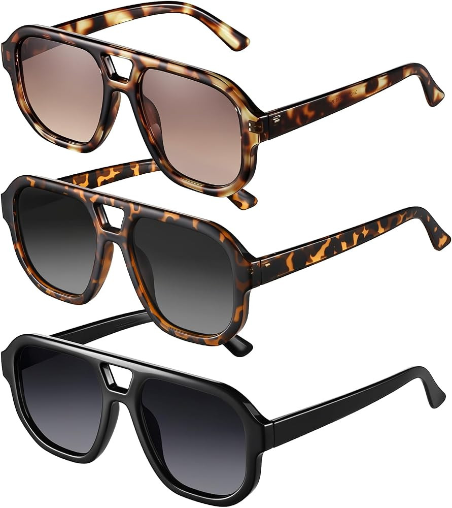JATEBI Retro Aviator Sunglasses for Women - UV400 70s Pilot Sun Glasses with Lightweight Frame fo... | Amazon (US)