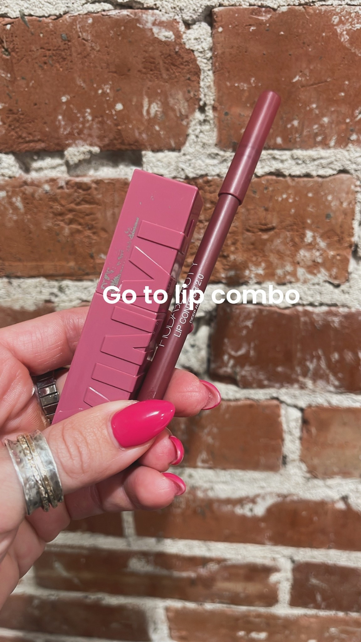 Deep rose liner
And coy lip ink 

Lip combo
Drugstore makeup
Berry makeup
Betty lip color 
Makeup 