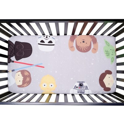 Lambs & Ivy Star Wars Galaxy Cotton Fitted Crib Sheet - Yoda/Darth Vader/R2D2 | Target