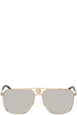 Gold Aviator Sunglasses | SSENSE