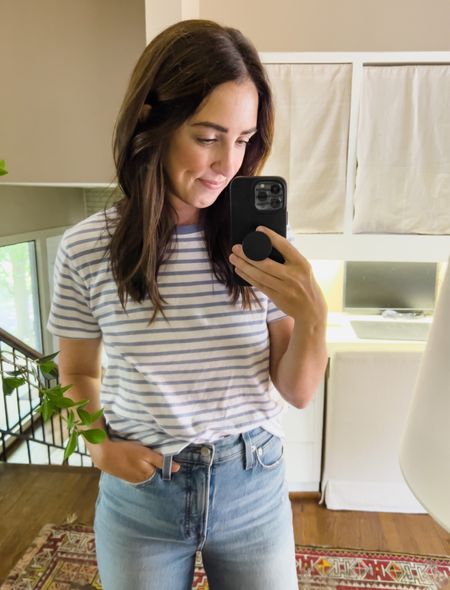 This little $10 tee from @walmart is a long time favorite. I have it in multiple colors and wear it at least once a week. There are lots of colors that are sold out but I found a few that are still in stock! It’s the perfect amount of crop and the sleeves aren’t tight. I get my true size.
#walmartpartner
Walmart, Walmart fashion, tshirt, cropped shirt, stripe shirt, $10 tee, budget friendly fashion, summer fashion #walmartfashion 


#LTKfit 

#LTKstyletip #LTKfamily