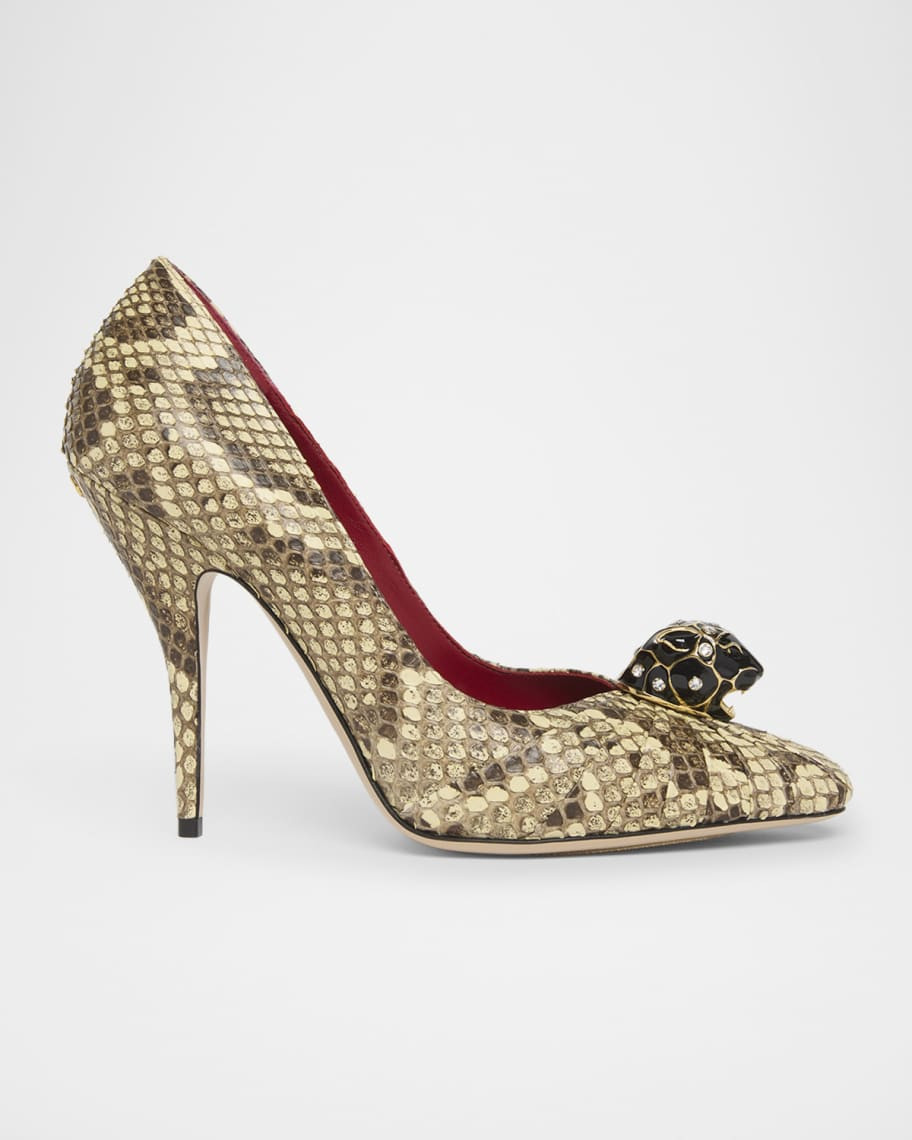 Valentino Garavani Pas de Chat Python Pumps | Neiman Marcus