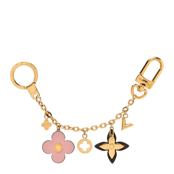 Brass Monogram Blooming Flowers Bag Charm Key Holder Rose Ballerine | FASHIONPHILE (US)