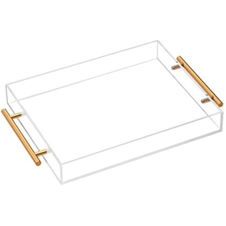 11x14 Clear Acrylic Serving Tray with Gold Handle | Amazon (US)
