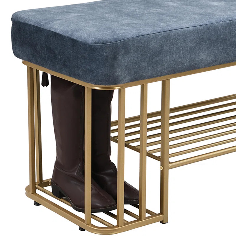 Shuban Velvet Upholstered Storage Bench | Wayfair North America