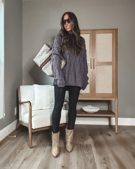 Fall outfit idea 
Fall fashion 
Oversized sweater 
Faux leather leggings 
Gucci tote 
Boots tts 
Spanx use code KimXSpanx 
#ltkfind
Follow my shop @liveloveblank 



#LTKstyletip #LTKitbag #LTKGiftGuide
