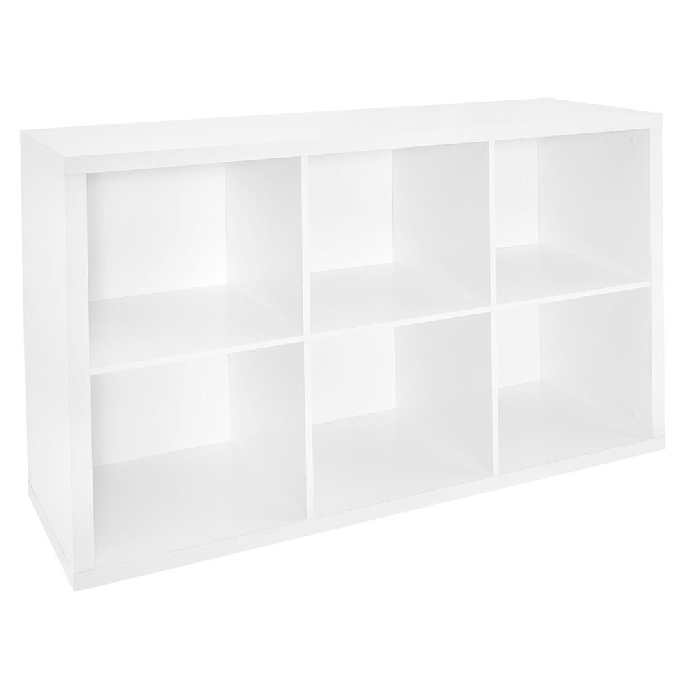 30 in. W x 44 in. H Decorative White 6-Cube Organizer | Home Depot