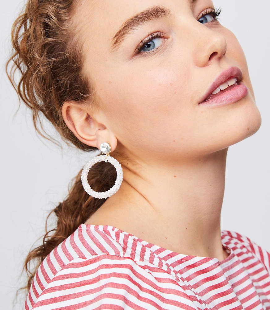 Beaded Ring Drop Earrings | LOFT