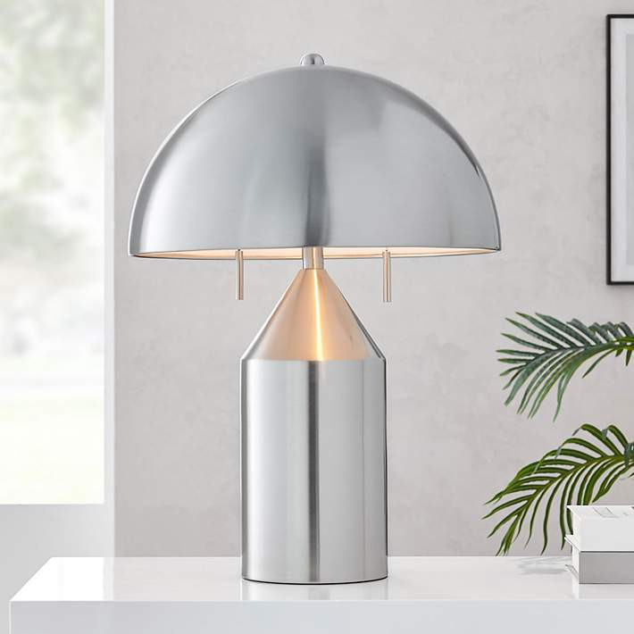 Ranae Brushed Nickel Metal Accent Table Lamp - #339P2 | Lamps Plus | Lamps Plus