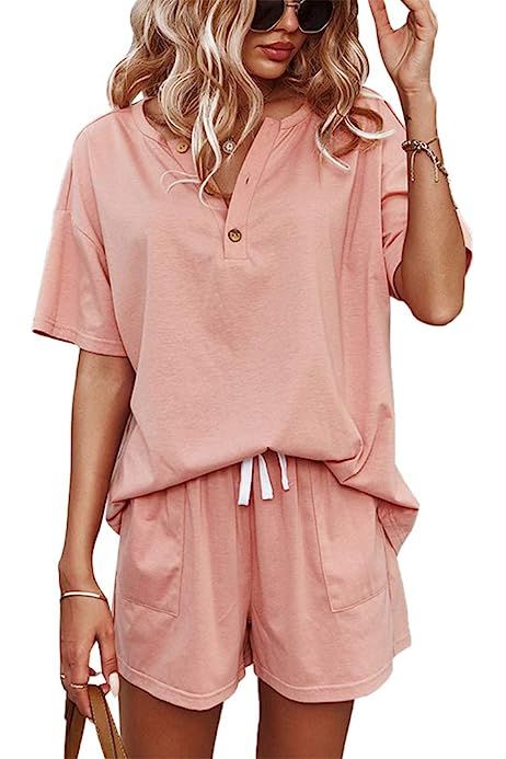 ADDHEAT Women’s Short Sleeve Sweatsuit Sets: Casual 2 Piece Lounge Tracksuit Outfits | Amazon (CA)