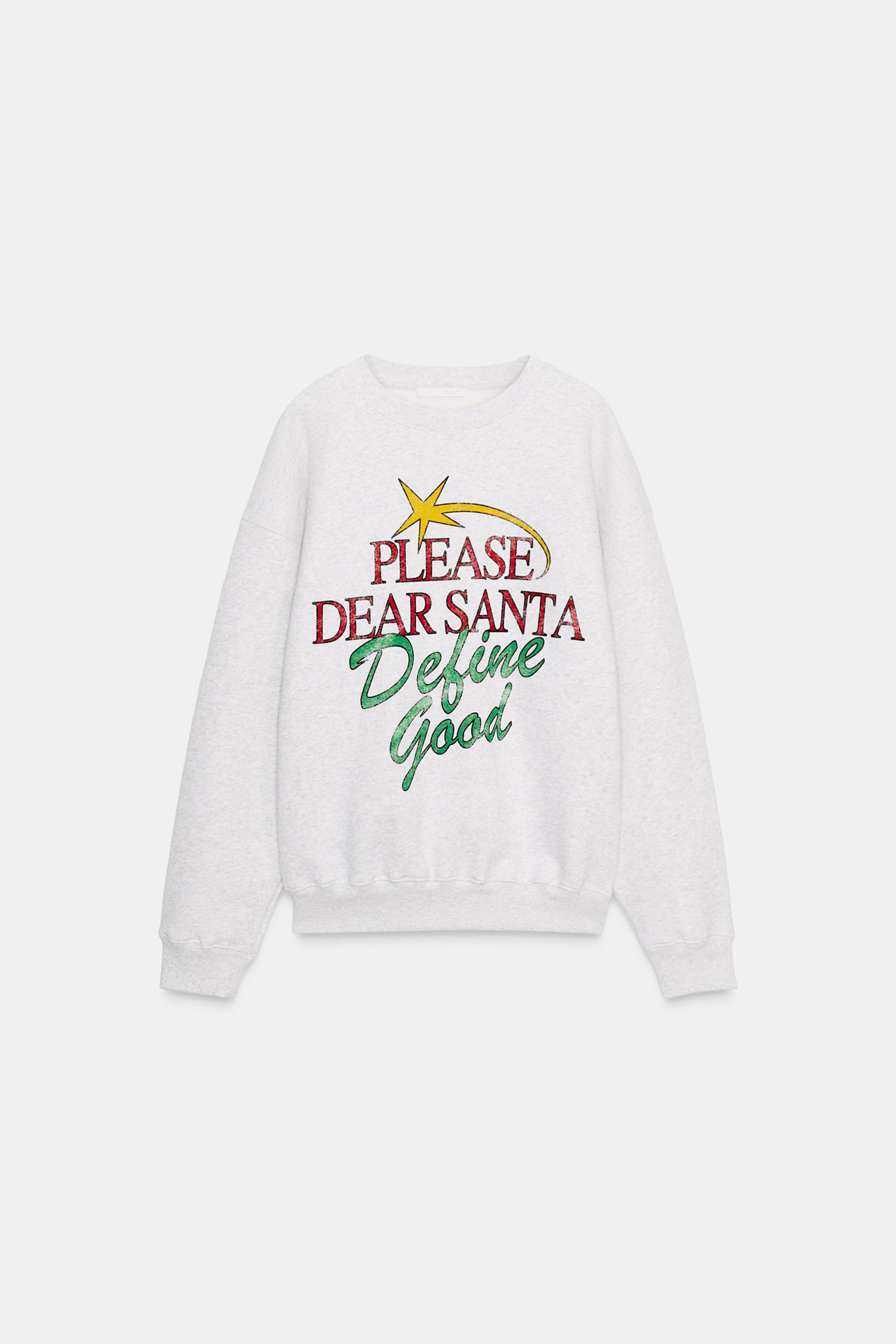CHRISTMAS SLOGAN SWEATSHIRT | Zara UK