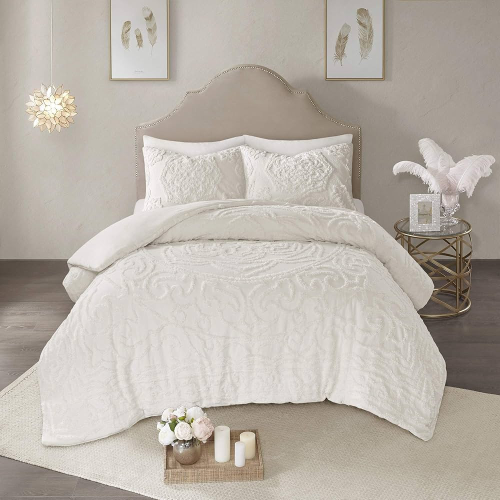 Madison Park Laetitia Comforter Bohemian Tufted Cotton Chenille, Medallion Shabby Chic All Season... | Amazon (US)