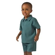 Modern Moments by Gerber Baby and Toddler Boy Johnny Collar Top and Pant Set, 2-Piece, Sizes 0/3 ... | Walmart (US)
