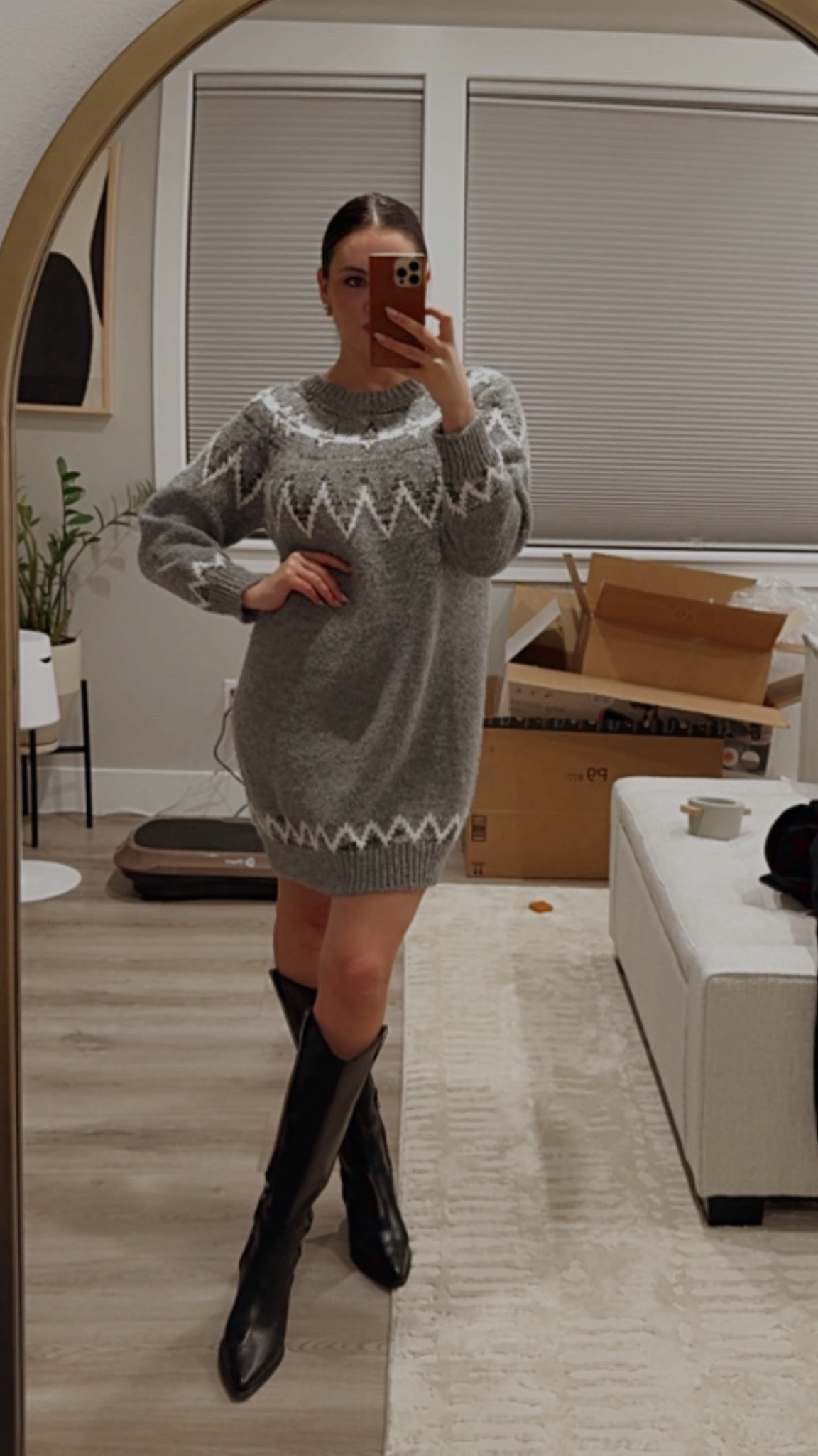 date night outfit. sweater dress, Tall black boots.

#LTKTall #LTKOver40