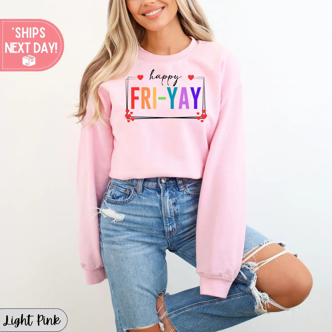 Friyay Sweatshirt TGIF Shirt Funny Teacher Saying Shirt Friyay Teacher Sweater Gift for Teacher C... | Etsy (US)