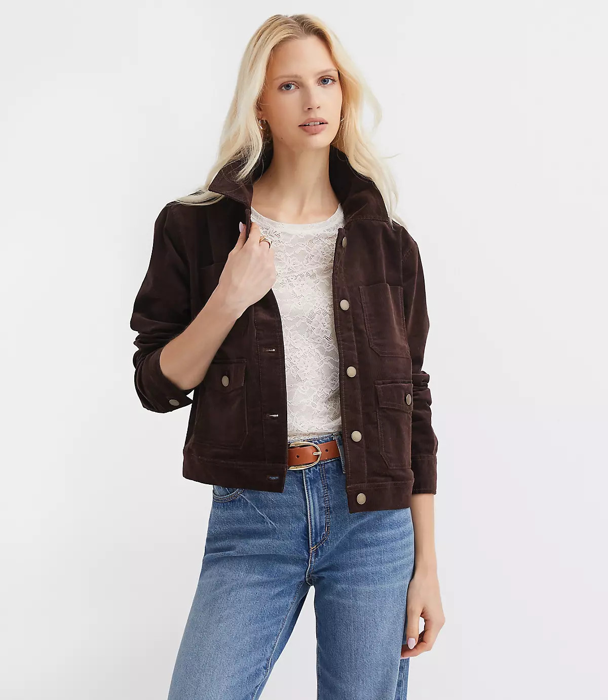 Petite Brushed Corduroy Shirt Jacket | LOFT